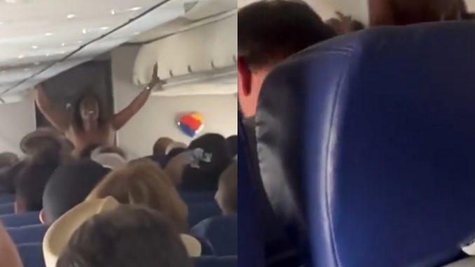 Female flight passenger strips n@k3d, screams and runs down the aisle for 25 minutes (video)